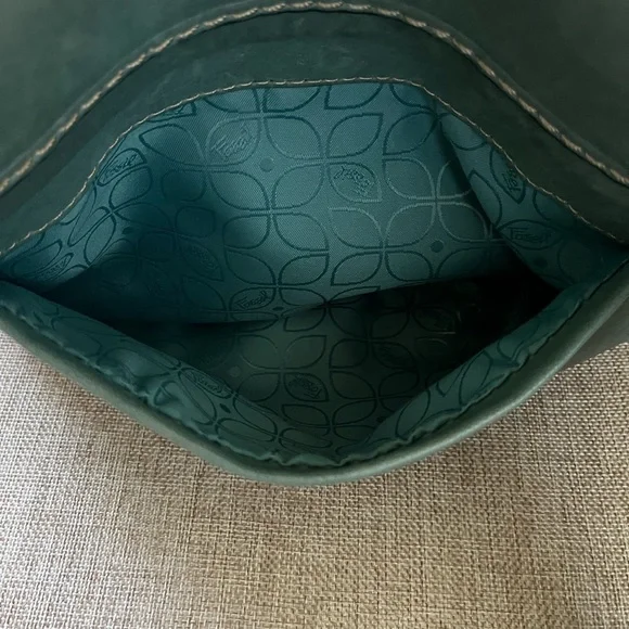 Fossil Green Crossbody Bag with Silver Accents - Picture 8 of 9